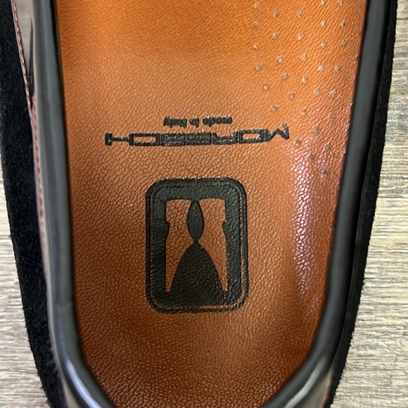 Moreschi Suede & Patent Leather Penny Loafers – Made in Italy – Size 10.5